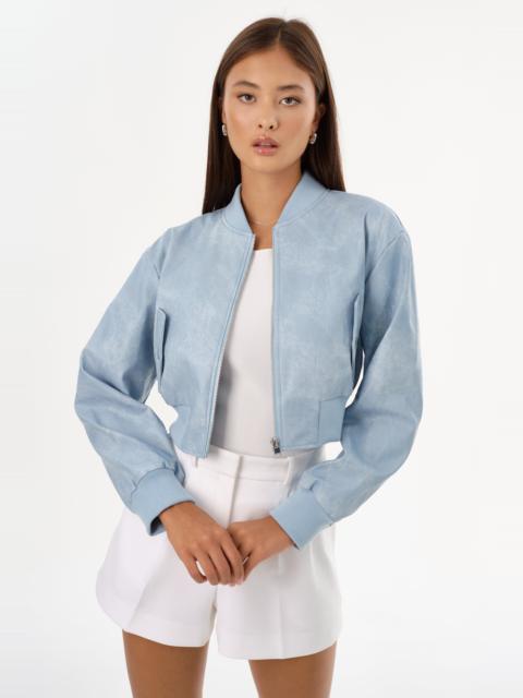 LAMARQUE EVELIN D | Cropped Faux Leather Bomber Jacket