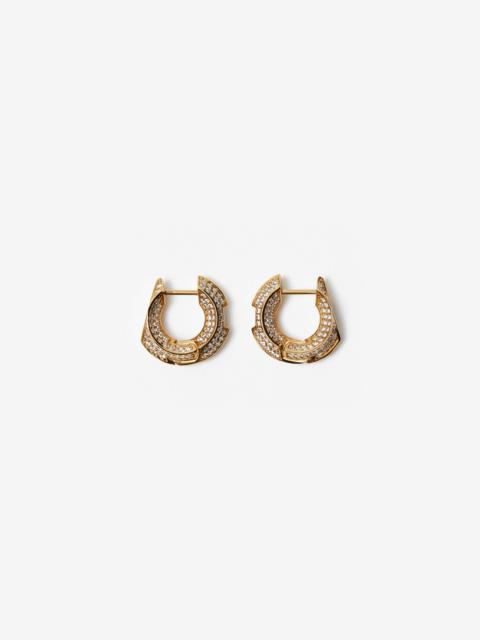 Gold-plated Pavé Hollow Earrings