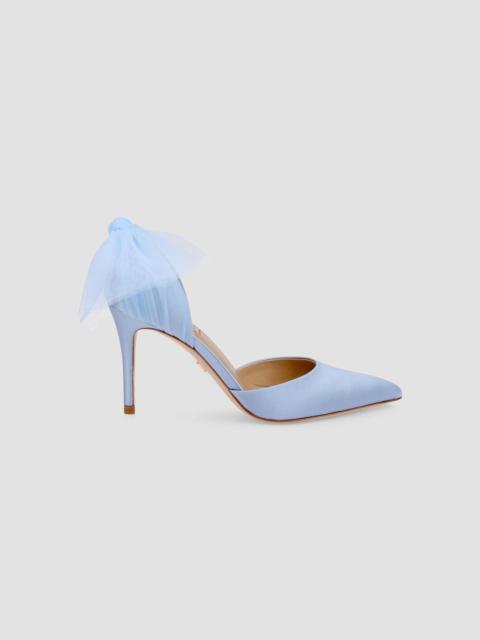 BADGLEY MISCHKA Women's Rosalie 85MM Tulle Bow Satin Pumps - Azure Blue Satin