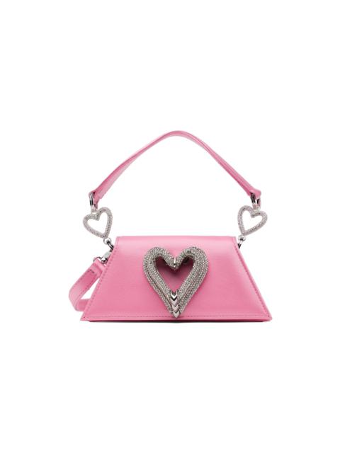 MACH & MACH Pink Mini Triple Heart Samantha Bag