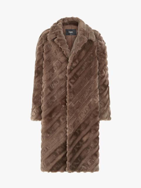 Brown shearling coat