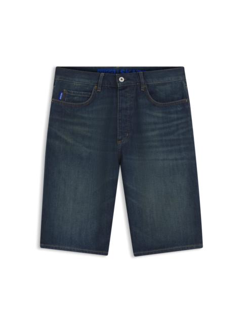 HUGO STRAIGHT-FIT SHORTS IN BROKEN TWILL FABRIC