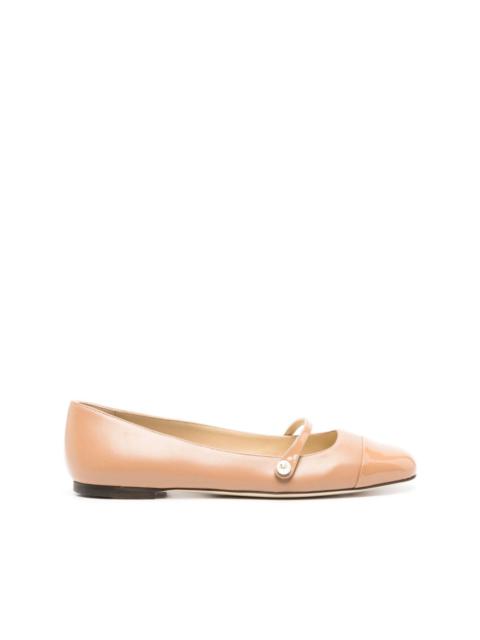 JIMMY CHOO Elisa leather ballerina shoes