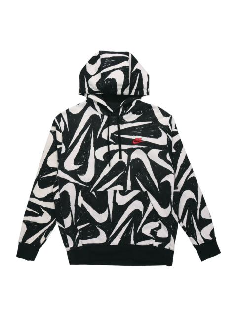 Nike Nike Athleisure Casual Sports Printing Fleece Black CK2231-010
