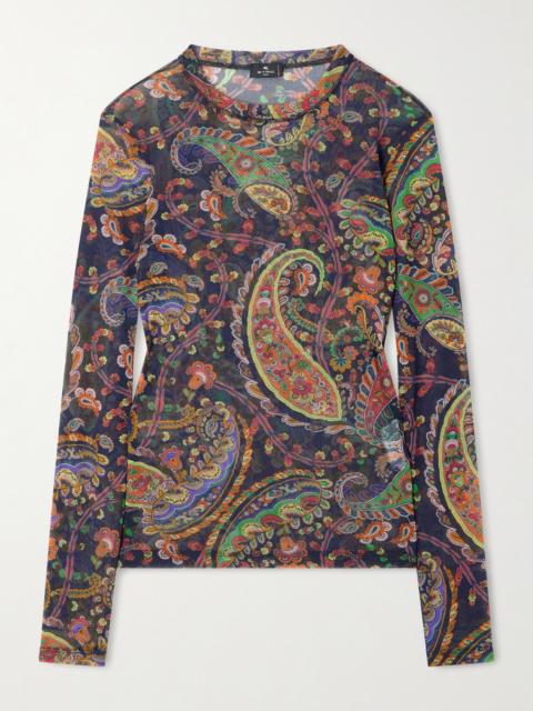 Etro Paisley-print Mesh Top