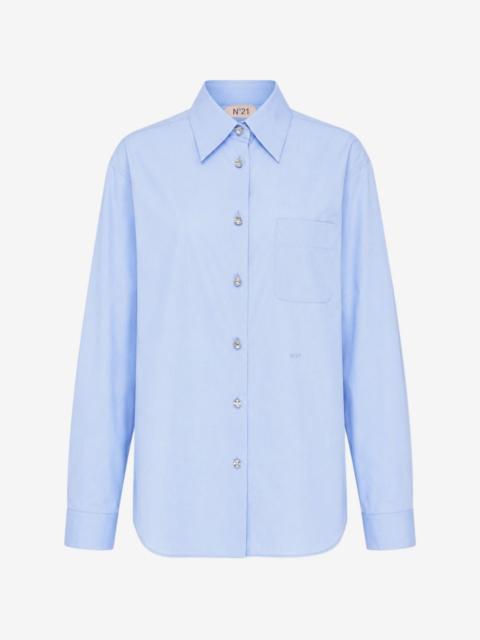 N°21 crystal-button poplin shirt
