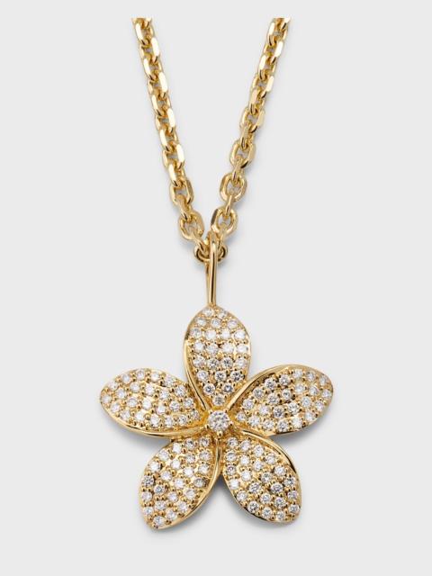 SYDNEY EVAN Large Plumeria Charm on Diamond Cut Cable Chain Necklace, 20"L