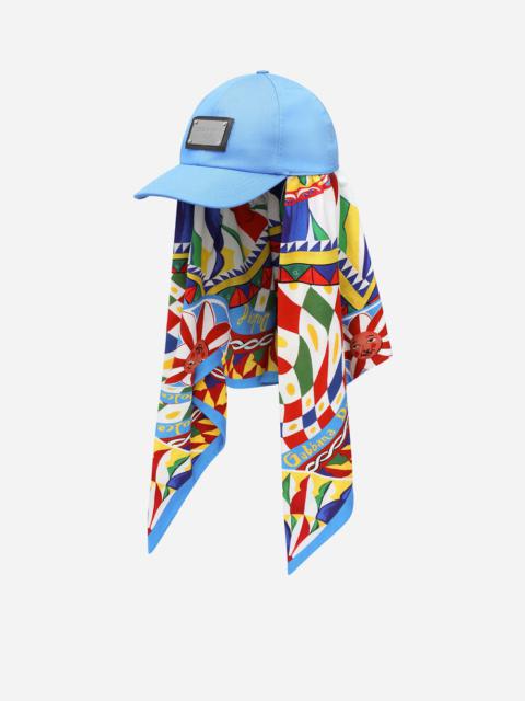 Dolce & Gabbana Baseball cap with Carretto-print scarf