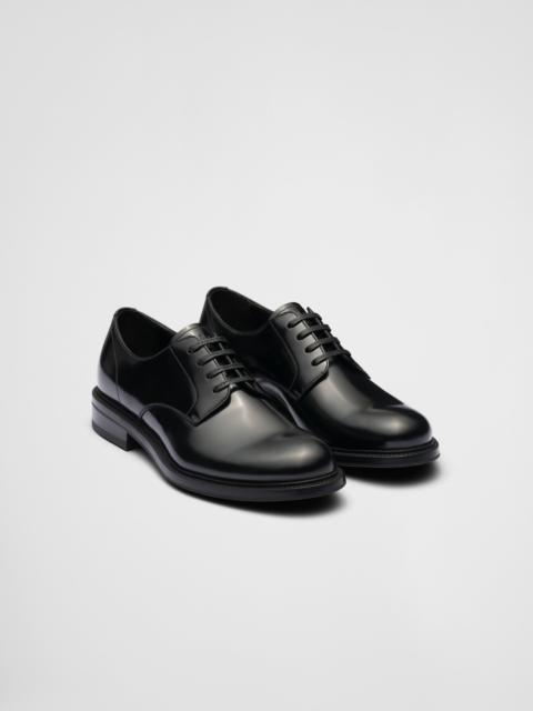 Brushed leather lace-up shoes