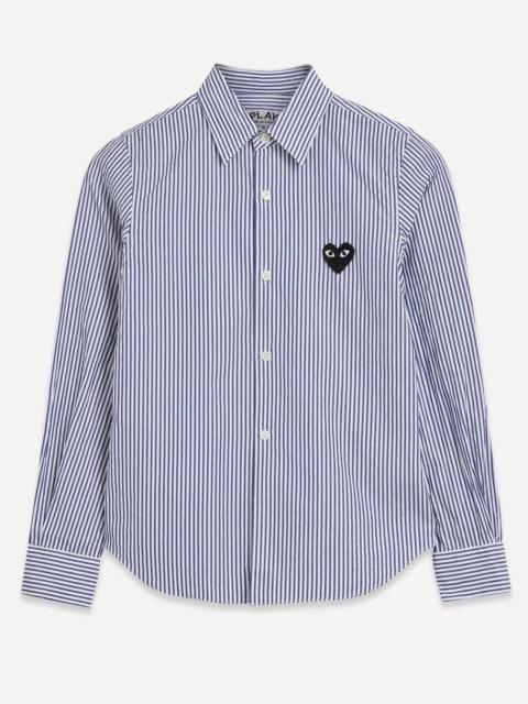 Comme des Garçons PLAY Striped Black Heart Appliquéd Shirt
