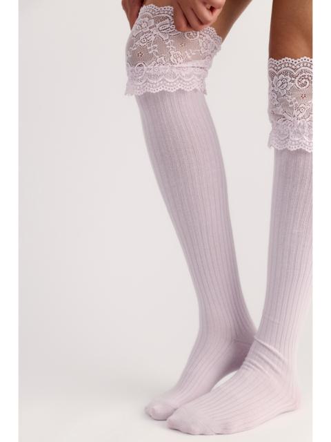 FREE PEOPLE Viola Lace Over-The-Knee Socks