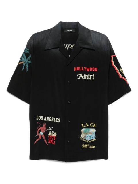 embroidered-details short-sleeve shirt