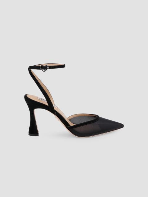BADGLEY MISCHKA Women's Yordan 85MM Suede & Mesh Pumps - Black Suede