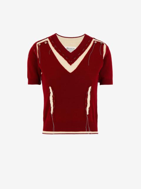 Maison Margiela Spliced V-neck sweater