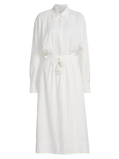 Poupette St Barth Women's Sunniva Cotton Pieced Maxi Dress - Natural White Plain