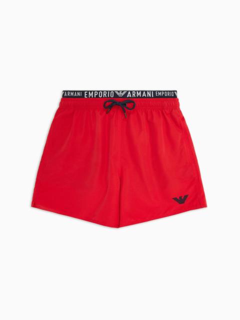 EMPORIO ARMANI ASV recycled-fabric swim shorts with logoband