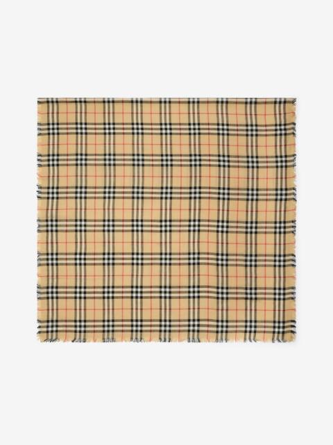 Burberry Check Cashmere Silk Scarf