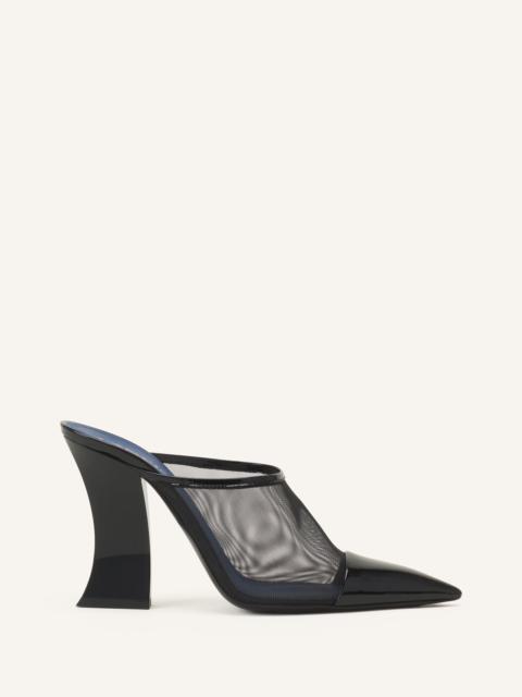 Lanvin NOCTURNE MULE IN MESH AND PATENT LEATHER