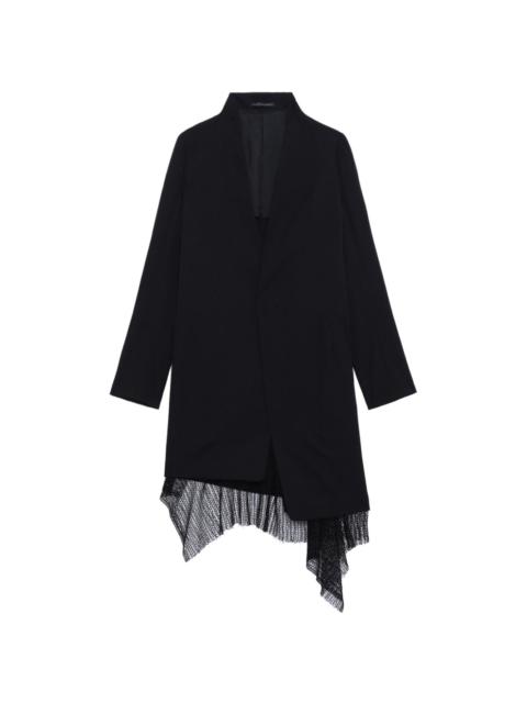 Y's layered wool single-breasted coat