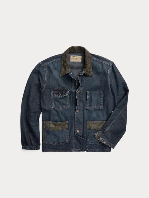 Corduroy-Trim Indigo Denim Shirt Jacket
