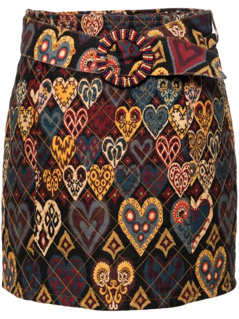 FARM RIO hearts ikat skirt