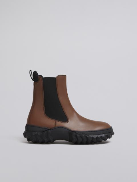 Marni SMOOTH CALFSKIN ANKLE BOOT WITH SIDE ELASTIC