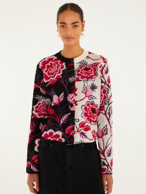 FARM RIO Mixed Winter Garden Knit Cardigan