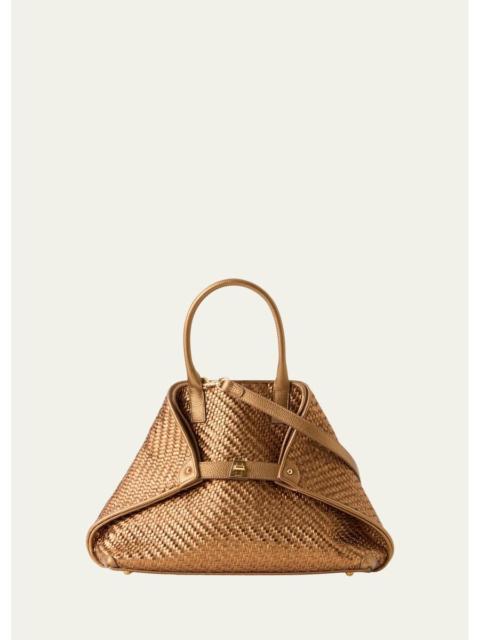 AKRIS Ai Small Braided Leather Shoulder Bag