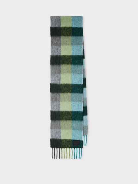 Paul Smith Women's Blue Brushed Check Scarf