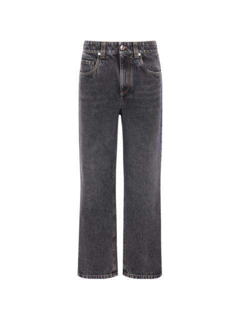 Brunello Cucinelli monili-trimmed straight-leg jeans