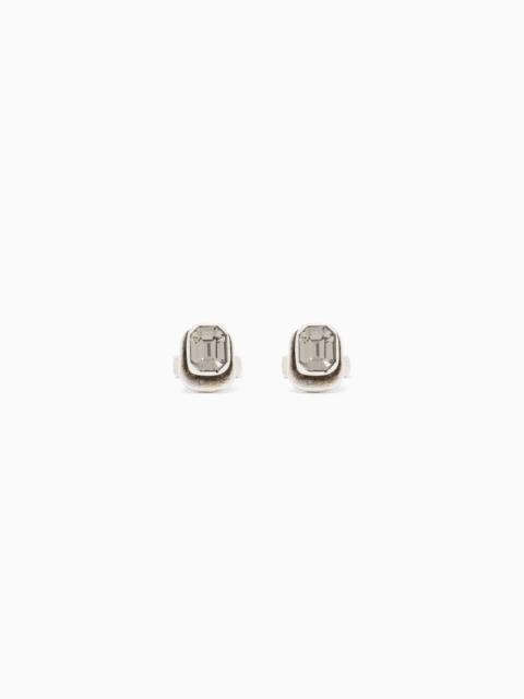 GIORGIO ARMANI CUFFLINKS IN SILVER AND CRYSTAL