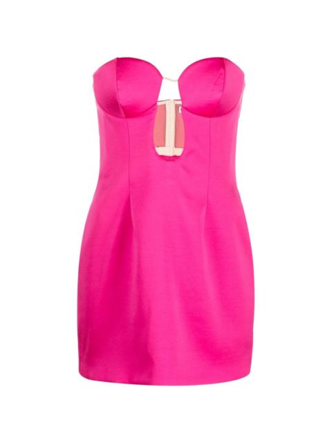 cut-out strapless mini dress