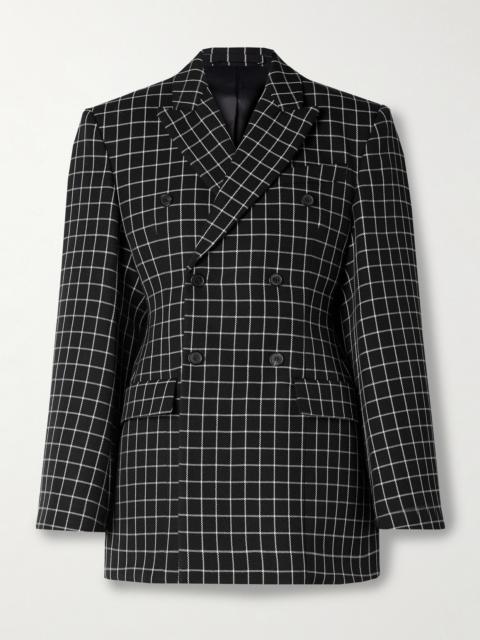 WARDROBE.NYC Double-breasted Checked Wool-twill Blazer