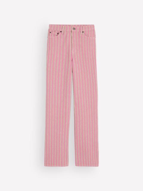BODEN High Rise Column Leg Jeans-Pink, Maroon Tram Stripe