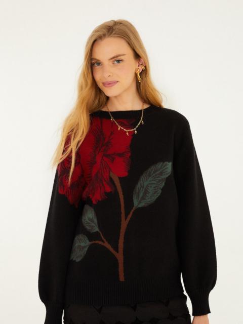 FARM RIO Black Rosalia Knit Sweater