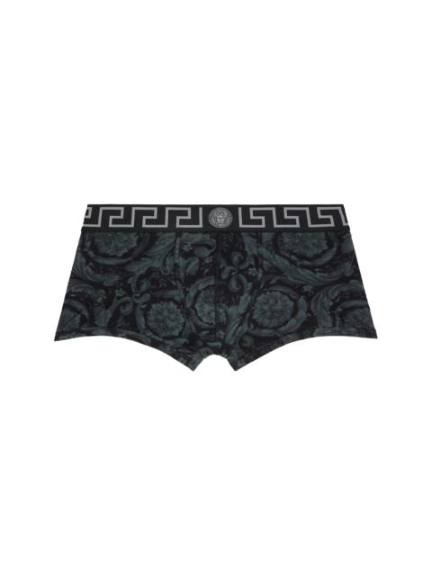 VERSACE Black & Gray Printed Jacquard Cotton-Jersey Boxer Briefs