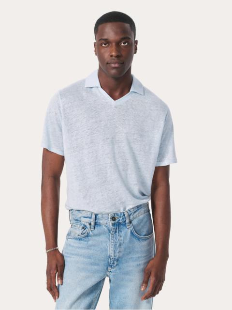 rag & bone Linen Johnny Collar Polo