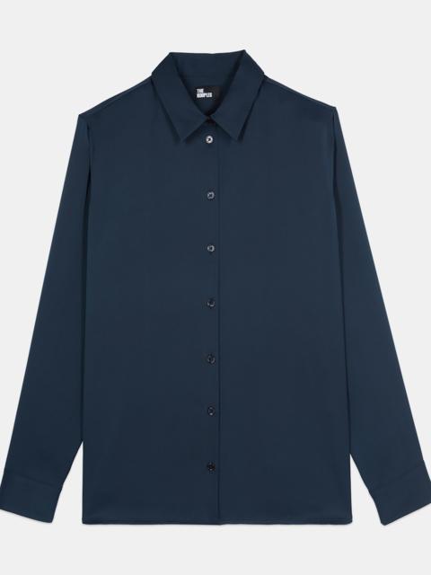 The Kooples NAVY BLUE SILK SHIRT