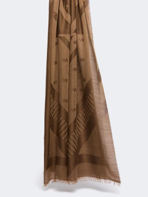 WEEKEND Max Mara TIRSI Jacquard wool and modal stole - CHOCOLATE