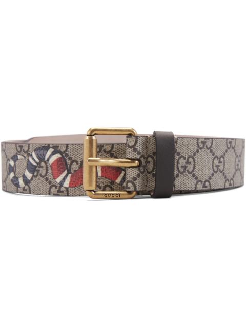 GUCCI GG Supreme belt with Kingsnake print