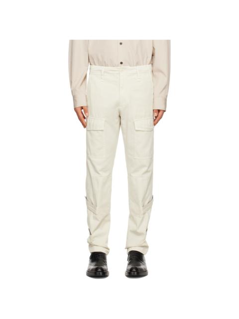 Dries Van Noten Off-White Velcro Tab Cargo Pants