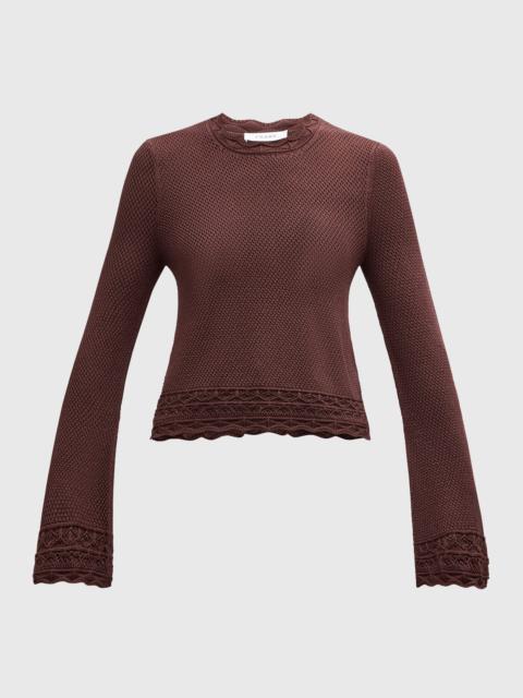 Crewneck Pointelle Sweater