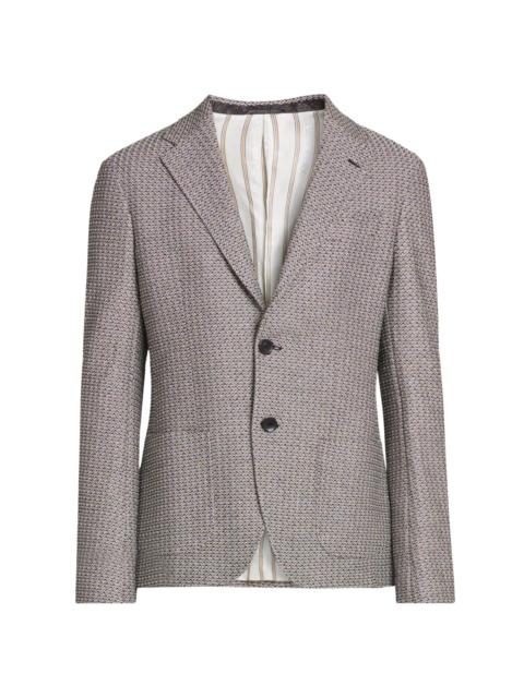 Etro Men's Roma Geometric Single-Breasted Sport Jacket - Multicolor Black Base