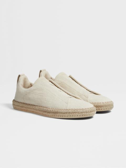 ZEGNA OFF WHITE LINEN BLEND TRIPLE STITCH™ ESPADRILLES