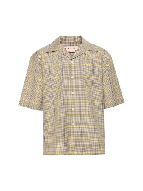 plaid-check short-sleeve shirt