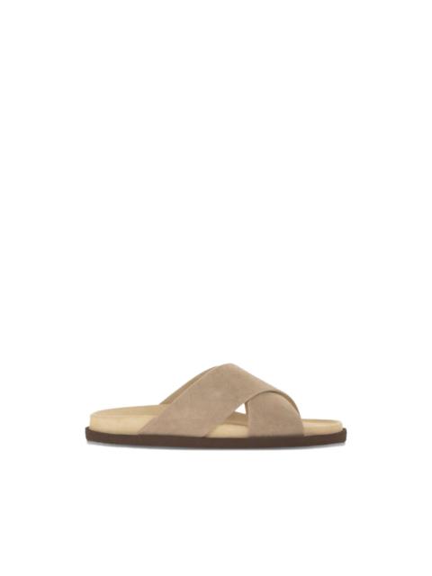 Brunello Cucinelli crossover-straps suede sandals