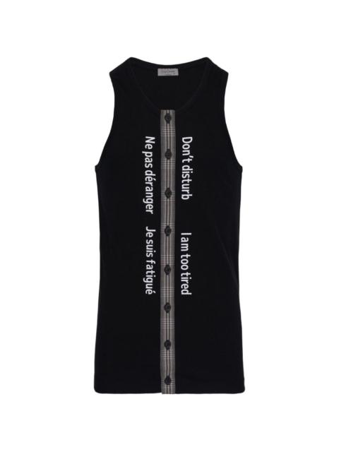 Yohji Yamamoto slogan-print tank top