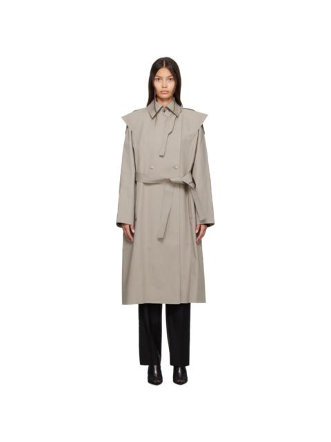 RECTO Beige Wide Fit Short Trench Coat | REVERSIBLE
