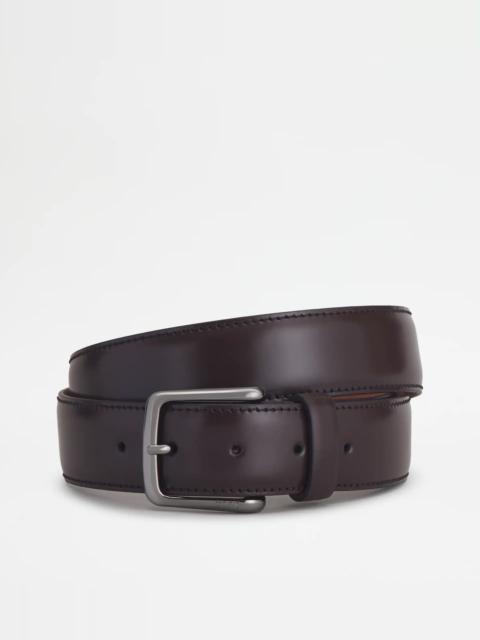 Tod's BELT IN LEATHER - BROWN