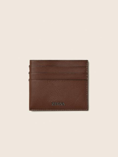 ZEGNA BROWN SECONDSKIN CARD CASE
